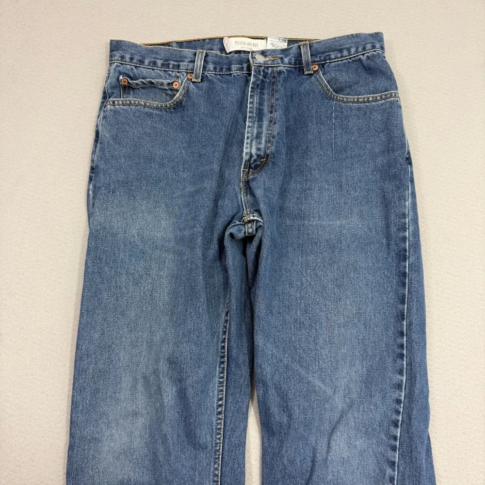 Vintage Levis 505 Jeans Men's 36x32 Blue Regular Fit Straight Leg Denim Western